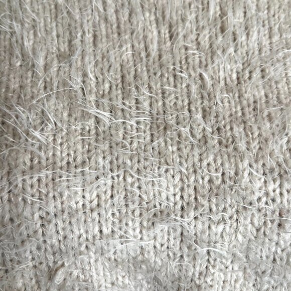 Wildfox Fuzzy Cat Sweater Size XS Cream Pink Faux Fur Wool Blend Animal Gift S - Picture 9 of 11